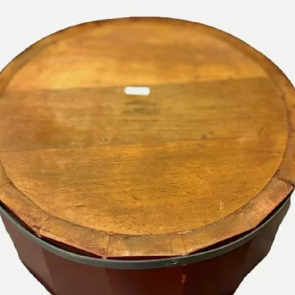 RARE NWT Pottery Barn Wood Bucket Catchalls RED11 x 5.5” Barrel Style Decor